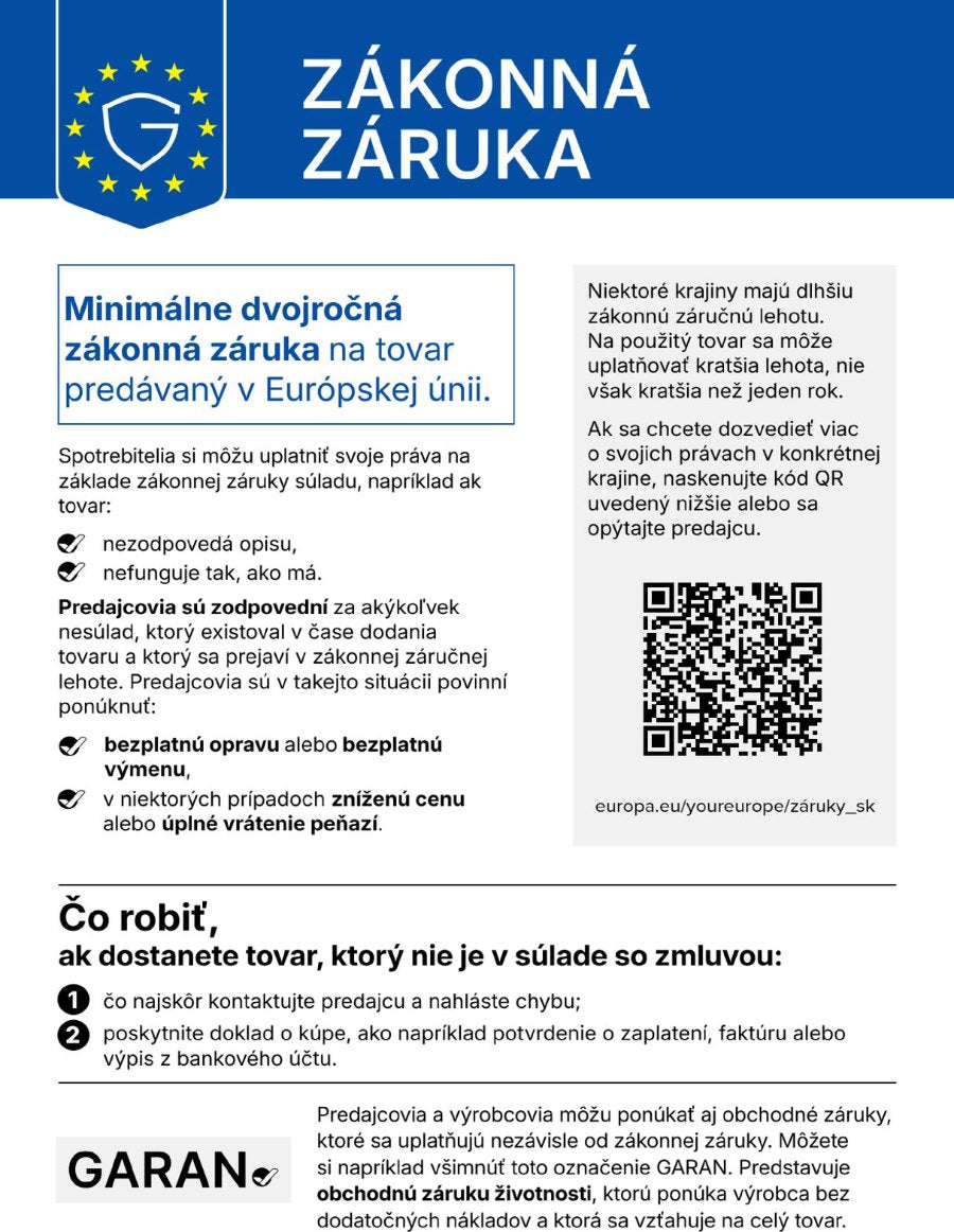 Harmonizované oznámenie EÚ o zákonnej zodpovednosti za vady tovaru