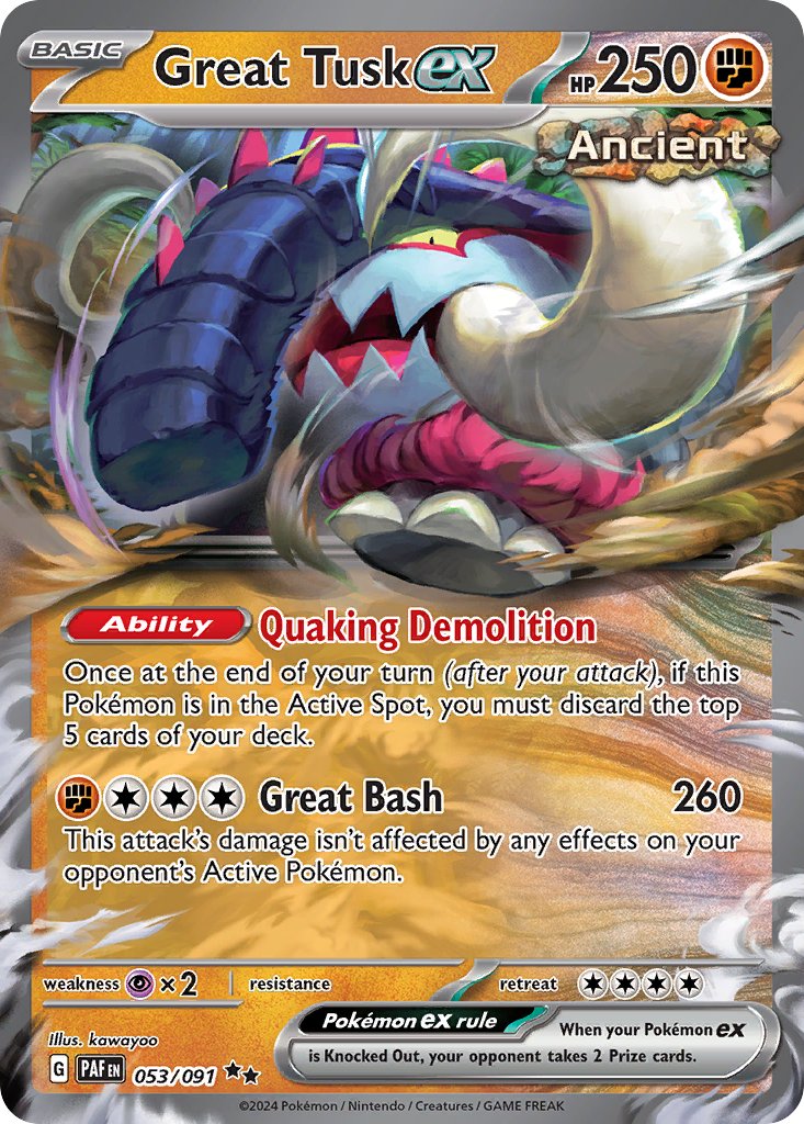 Great Tusk ex - Paldean Fates (Double Rare) [PAF-053]