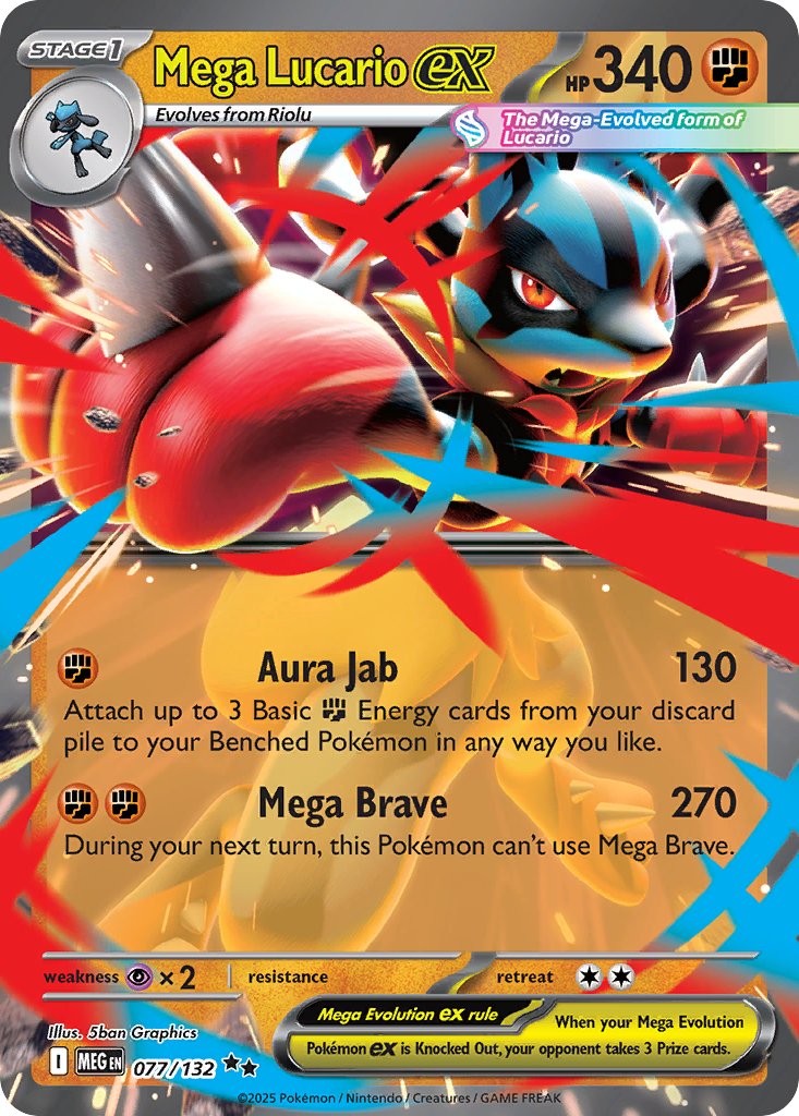 Mega Lucario ex - Mega Evolution (Double Rare) [MEG-077]