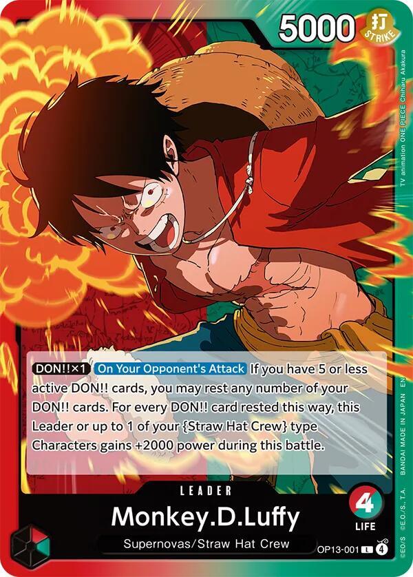 Monkey.D.Luffy (OP13-001) (V.1) - Carrying on his Will (Leader) [OP13-001]