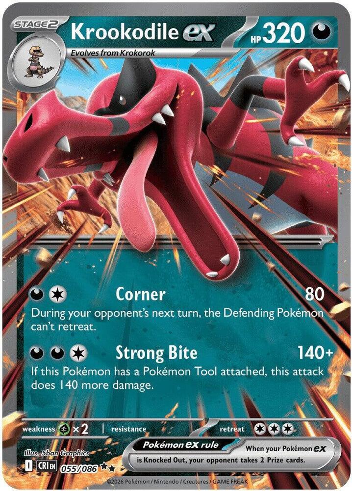 Krookodile ex - Chaos Rising (Double Rare) [CRI-055]