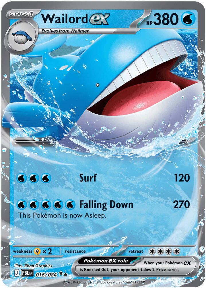 Wailord ex - Pitch Black (Double Rare) [PBL-016]