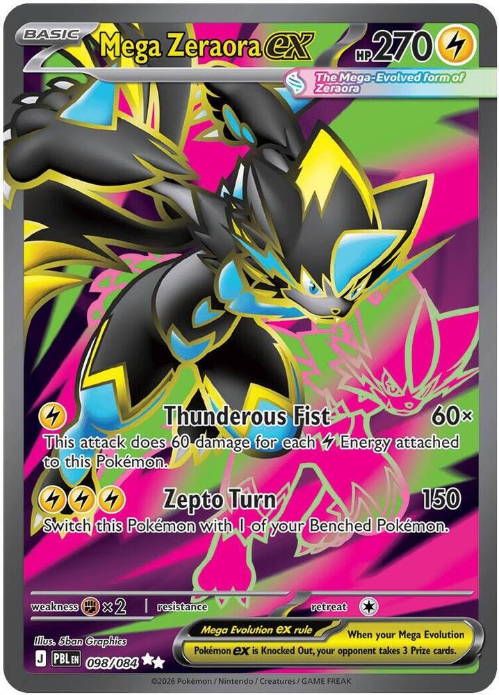 Mega Zeraora ex - Pitch Black (Ultra Rare) [PBL-098]