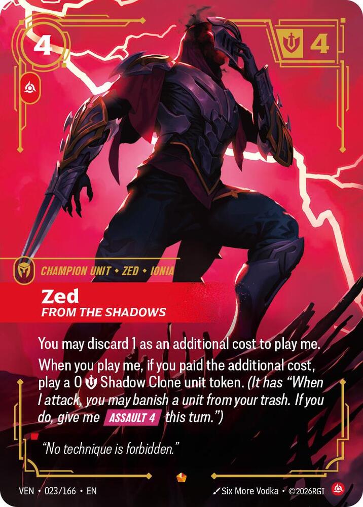 Zed, From the Shadows (V.1 - Epic) - Vendetta (Epic) [VEN-023]