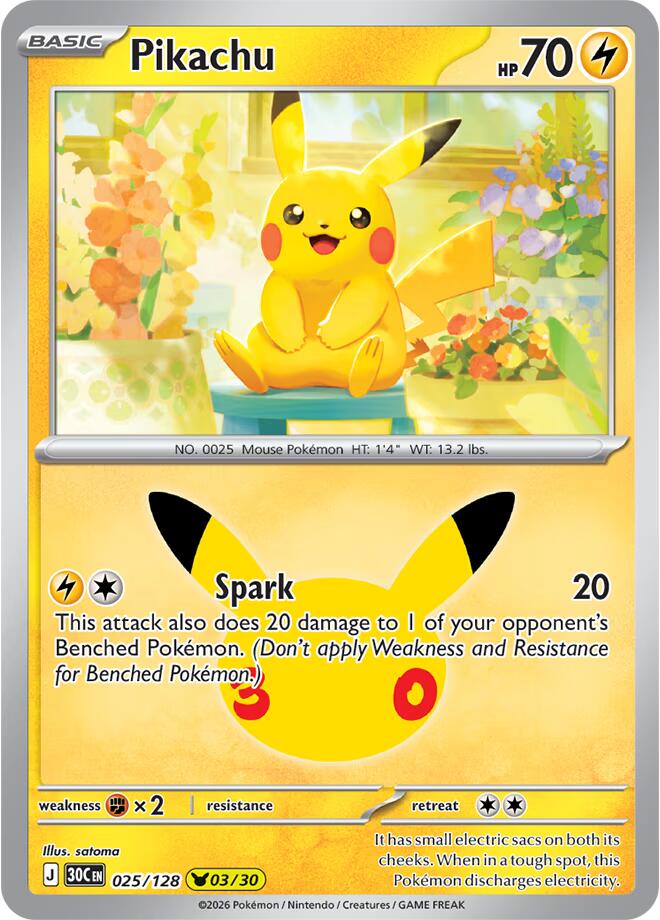 Pikachu - 30th Celebration (Pikachu Rare) [30C-025]
