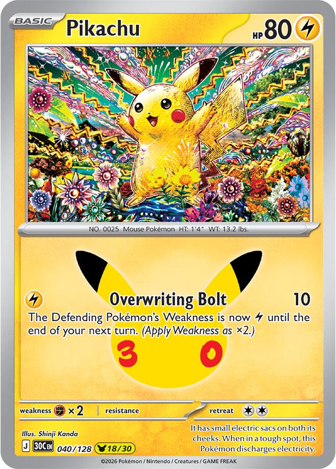 Pikachu - 30th Celebration (Pikachu Rare) [30C-040]