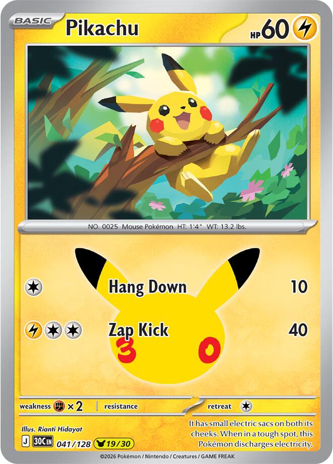 Pikachu - 30th Celebration (Pikachu Rare) [30C-041]