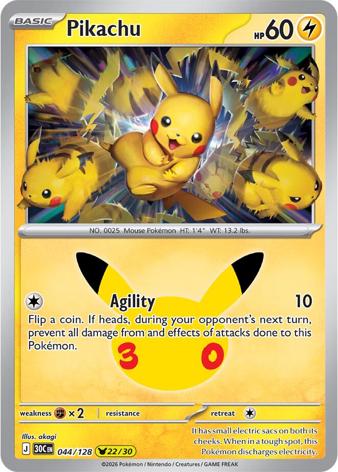 Pikachu - 30th Celebration (Pikachu Rare) [30C-044]