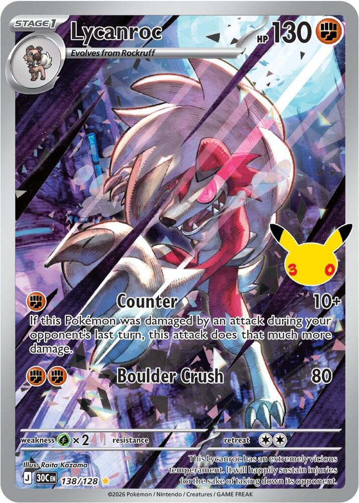 Lycanroc - 30th Celebration (Illustration Rare) [30C-138]