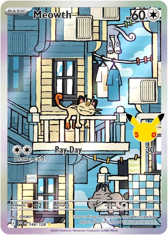 Meowth - 30th Celebration (Illustration Rare) [30C-144]