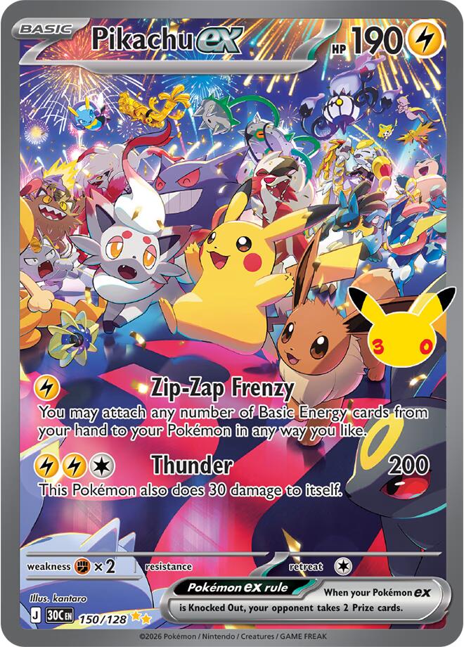 Pikachu ex - 30th Celebration (Special Illustration Rare) [30C-150]