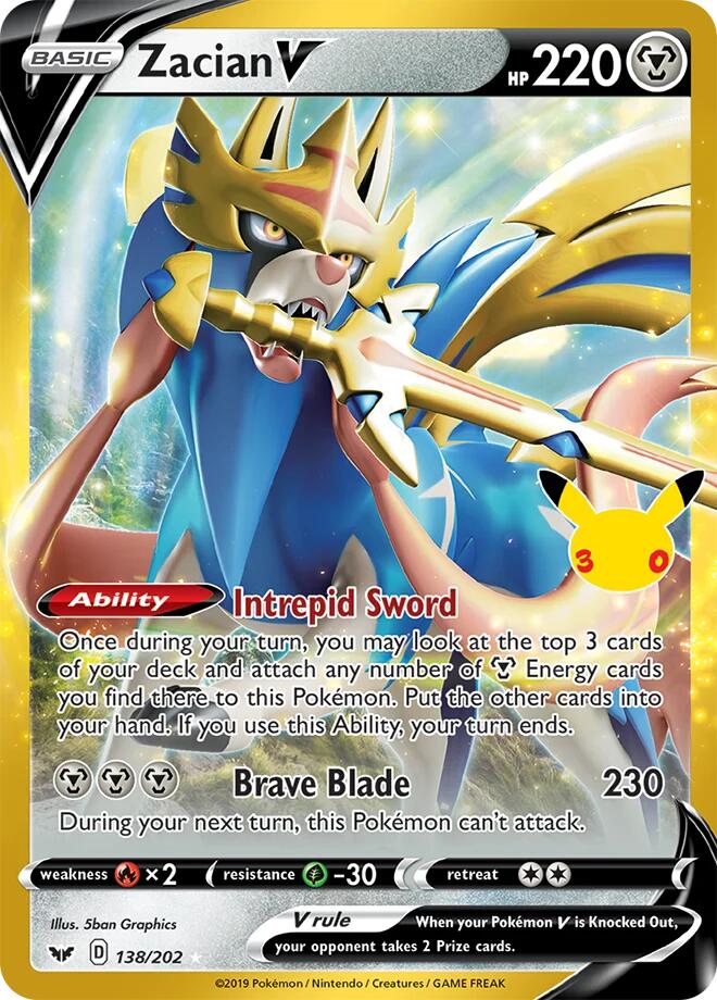 Zacian V - 30th Celebration (Ultra Rare) [30C-SSH 138]